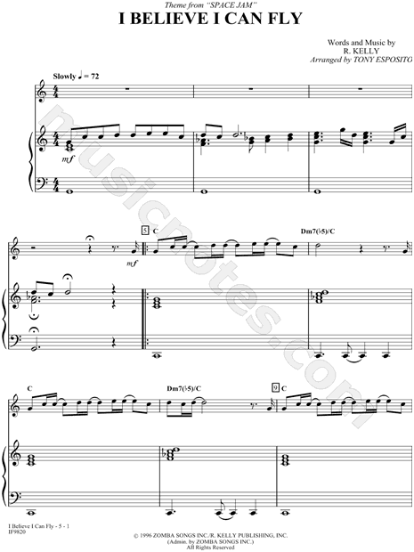 I Believe I Can Fly - Piano Accompaniment