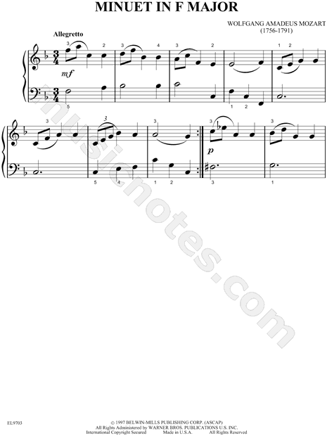 Minuet in F Major, K. 2