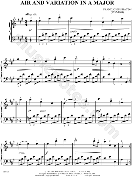 Air and Variation In A Major