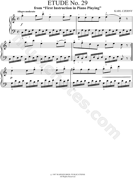 Etude No. 29, from "First Instruction In Piano Playing"