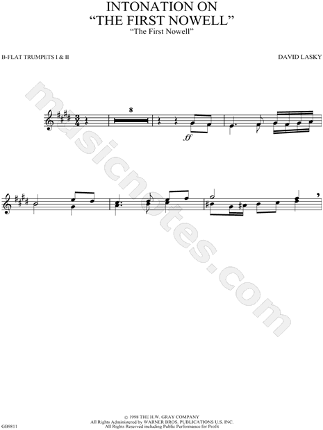 Intonation on The First Nowell -  Optional Bb Trumpets