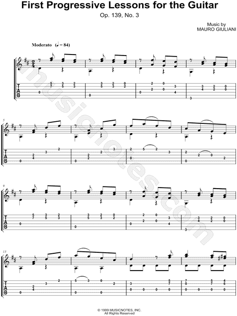 First Progressive Lessons for Guitar, Opus 139, No. 3