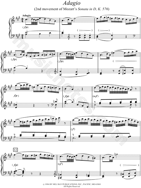 Piano Sonata in D Major, K 576: II. Adagio