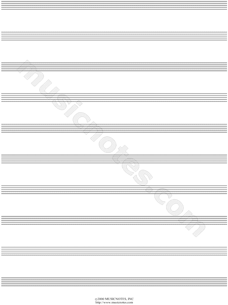 Manuscript Paper - 10 Stave (Free Blank Sheet Music)