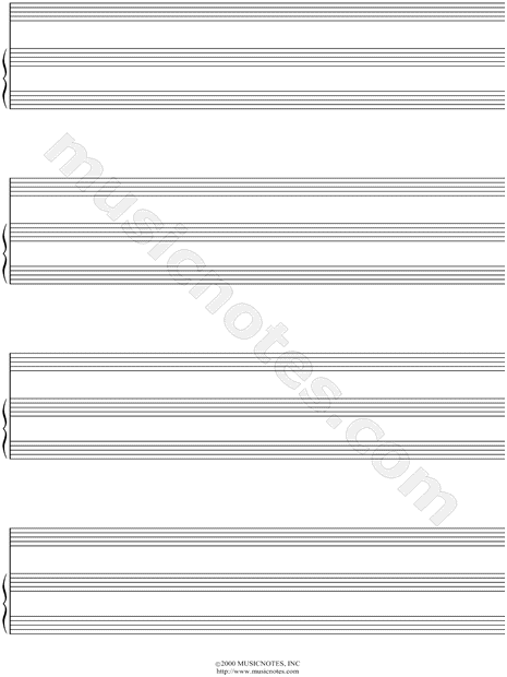 Manuscript Paper for Piano + Solo (Free Blank Sheet Music)