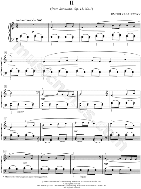 Sonatina, Op. 13, No. 1: II