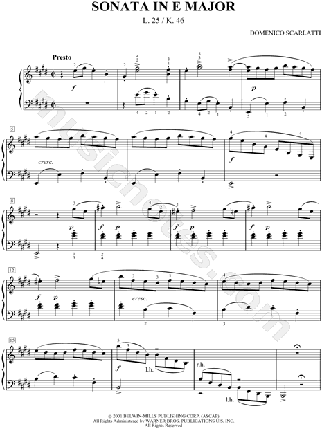 Sonata in E Major, K. 46