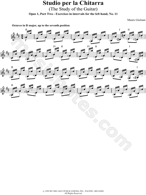 Studio Per La Chitarra, Pt 2 - Exercises left hand No. 11