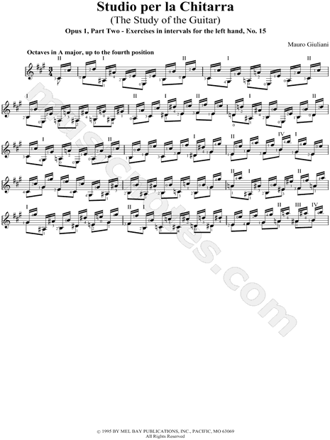 Studio Per La Chitarra, Pt 2 - Exercises left hand No. 15