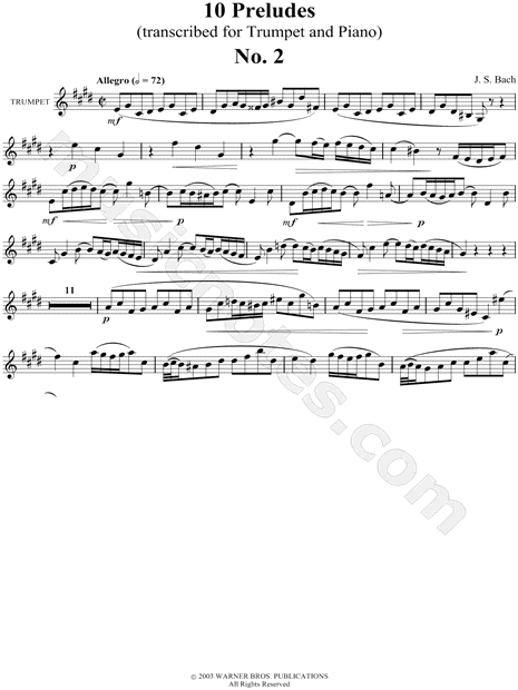 Prelude No. 2 for Trumpet and Piano - Trumpet Part