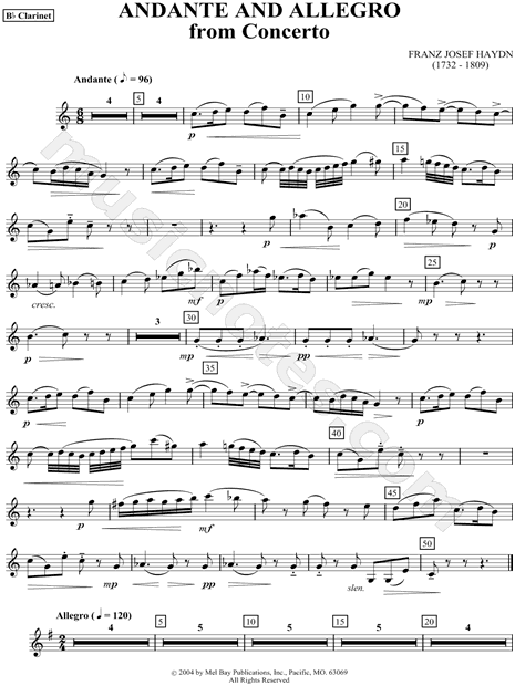 Andante and Allegro - Clarinet Part