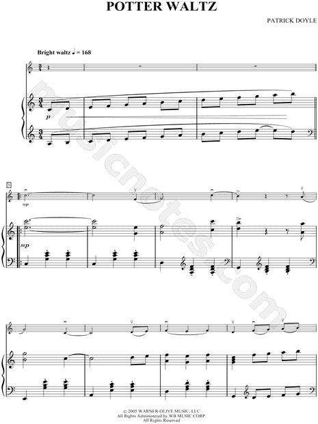 Potter Waltz - Piano Accompaniment (Strings)