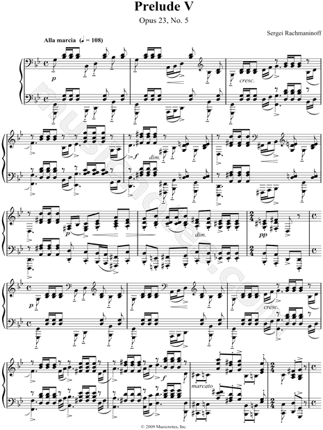 Prelude V in G Minor - Opus 23, No. 5
