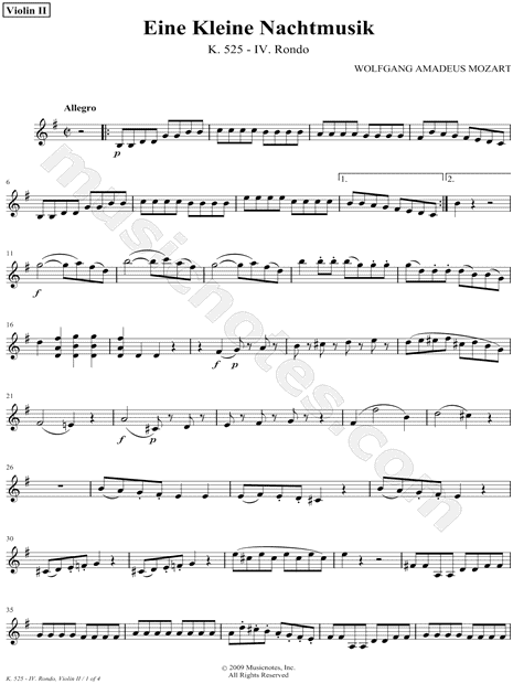 Eine Kleine Nachtmusik: IV. Rondo - Violin 2