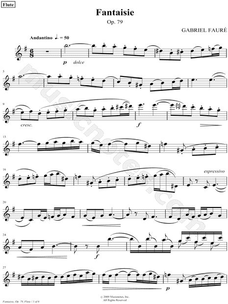 Fantaisie in E Minor, Op. 79 - Flute Part