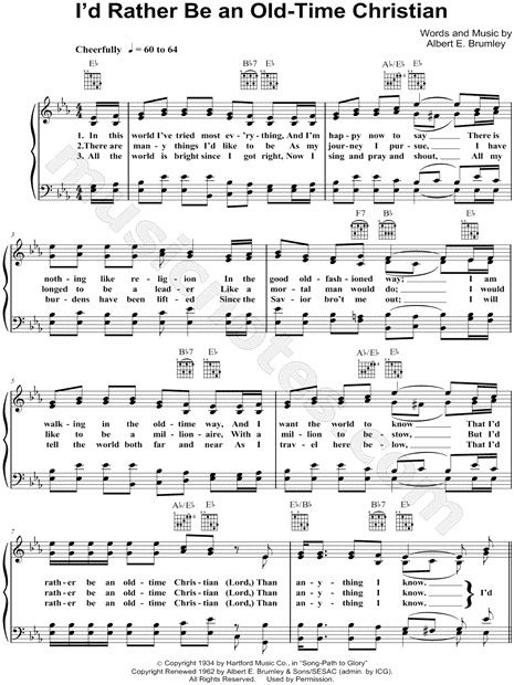 I'd Rather Be An Old-Time Christian