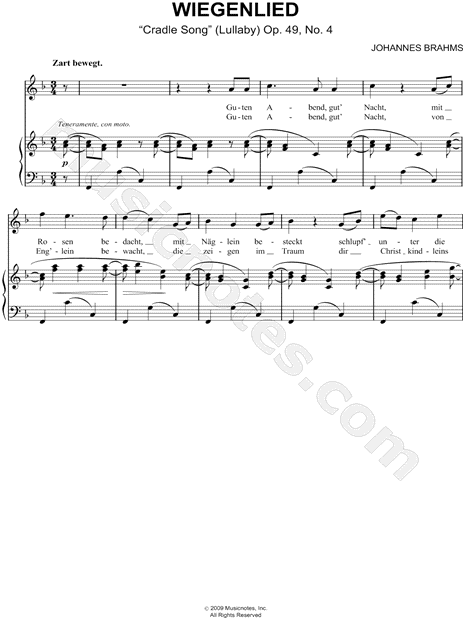 Lullaby (Wiegenlied); Op. 49, No. 4