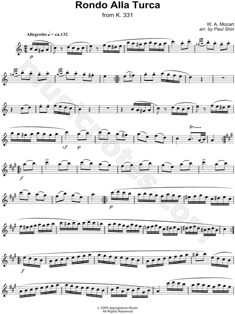 Piano Sonata In a Major, K. 331 - Flute