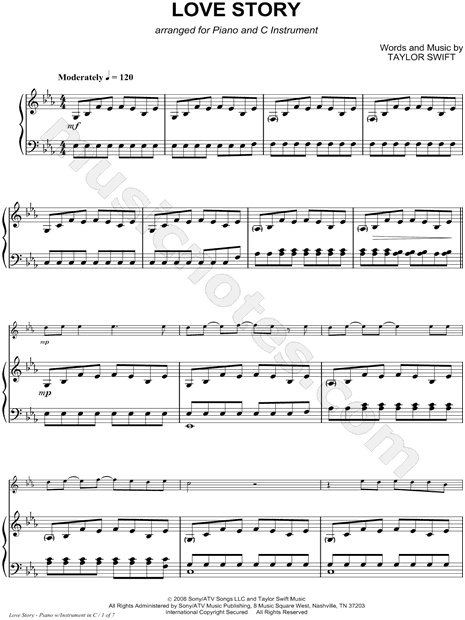 Love Story - Piano Accompaniment (C Instrument)