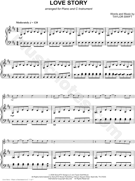 Love Story - Piano Accompaniment (C Instrument)