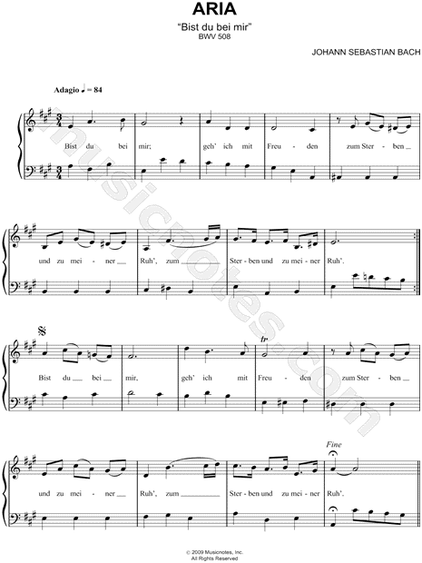 Aria "Bist du bei mir", BWV 508
