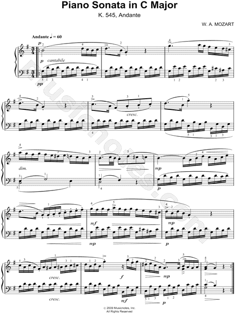 Piano Sonata in C Major, K. 545: II. Andante