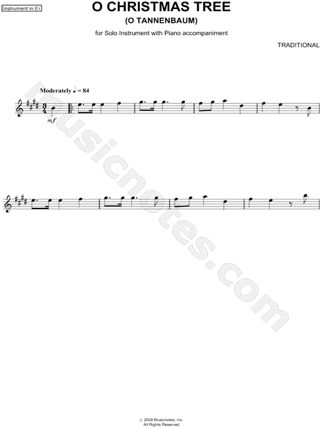 O Christmas Tree - Eb Instrument