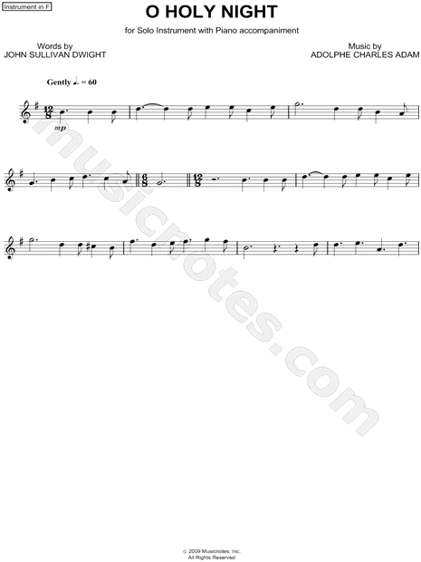O Holy Night - F Instrument