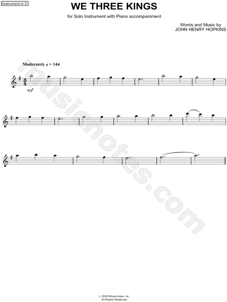 We Three Kings - C Instrument