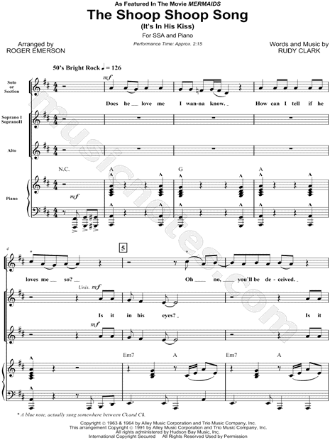 The Shoop Shoop Song (It's in His Kiss)