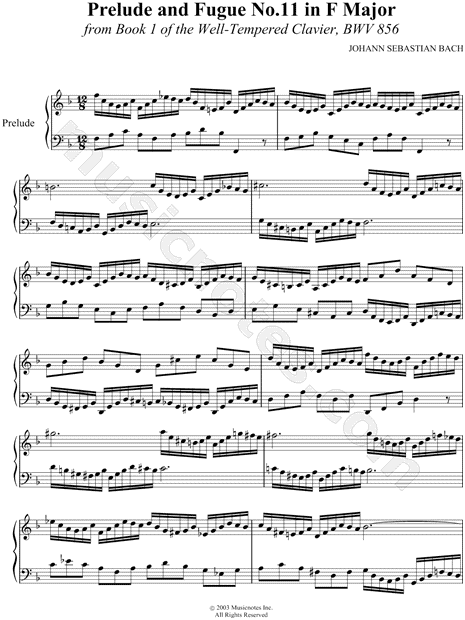 Prelude and Fugue No.11 in F Major, BWV 856