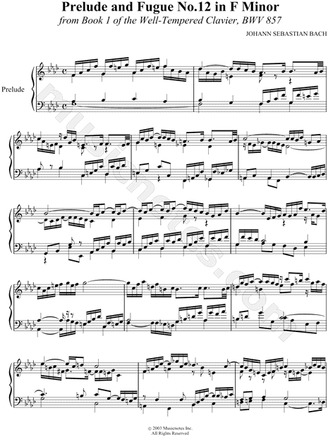 Prelude and Fugue No.12 in F Minor, BWV 857