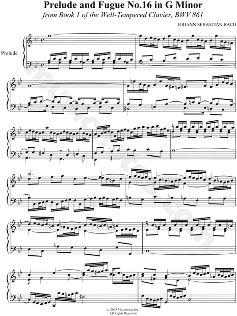 Prelude and Fugue No.16 in G Minor, BWV 861
