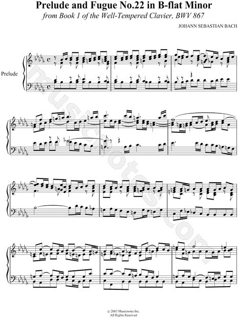 Prelude and Fugue No.22 in Bb Minor, BWV 867