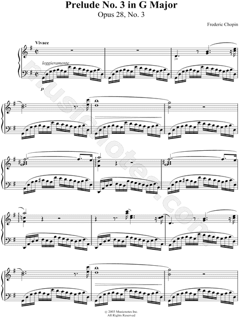Prelude No. 3 In G Major, Op. 28, No. 3