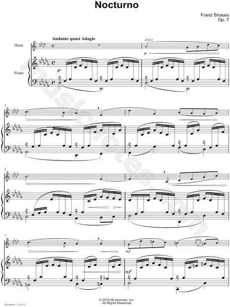 Nocturno - Piano Accompaniment (Horn)