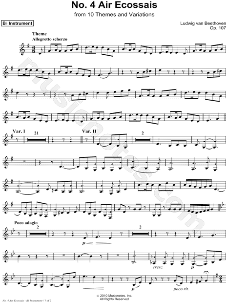 Air Ecossais, Allegretto Scherzo: Op. 107, No. 4 - Bb Instrument