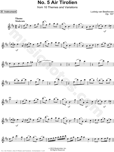 Air Tirolien, Op. 107, No. 5 - Eb Instrument