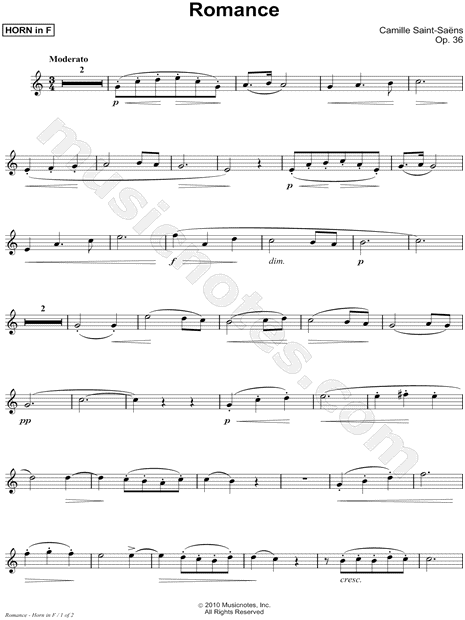 Romance, Op. 36 - Horn Part