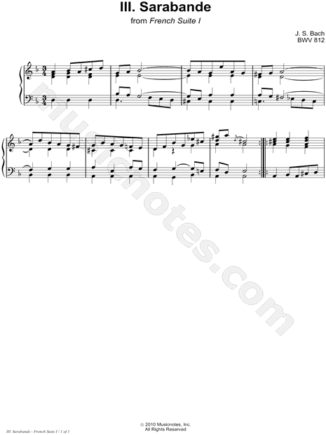 French Suite No. 1, BWV 812: III. Sarabande