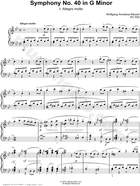 Symphony No. 40 in G Minor, KV 550: I. Allegro Molto
