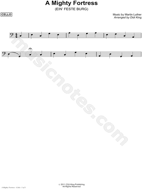 A Mighty Fortress Is Our God - Cello Part (String Quartet)