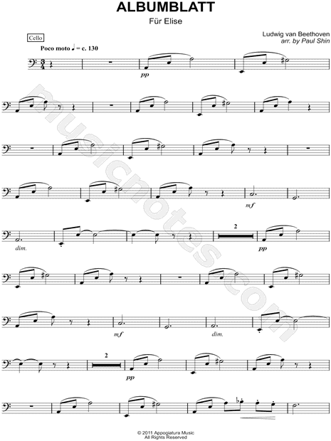 Für Elise - Cello (String Quartet)