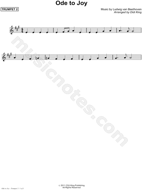 Ode to Joy - Trumpet 2 (Brass Quartet)