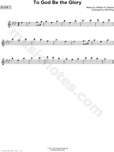 To God Be the Glory - Flute 1 (Flute Quartet)