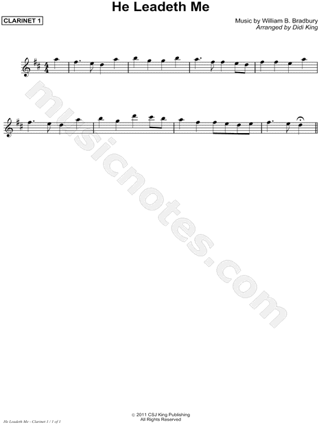 He Leadeth Me - Clarinet 1 (Clarinet Quartet)