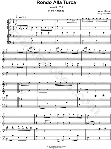 Rondo Alla Turca, from Piano Sonata In A Major, K. 331