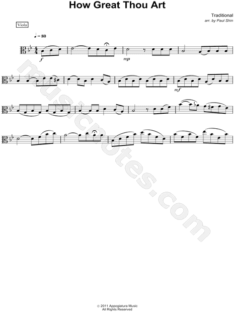 How Great Thou Art - Viola (String Quartet)