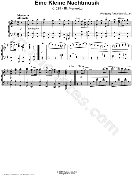 Eine Kleine Nachtmusik, K. 525: III. Menuetto