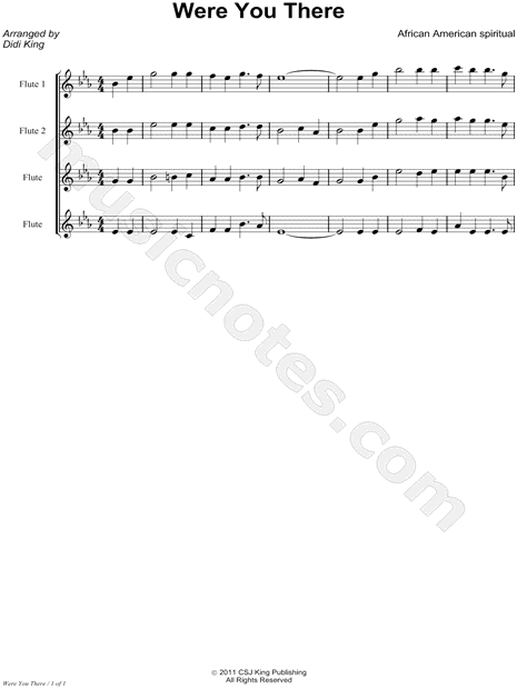 Were You There? - Flute Quartet Score